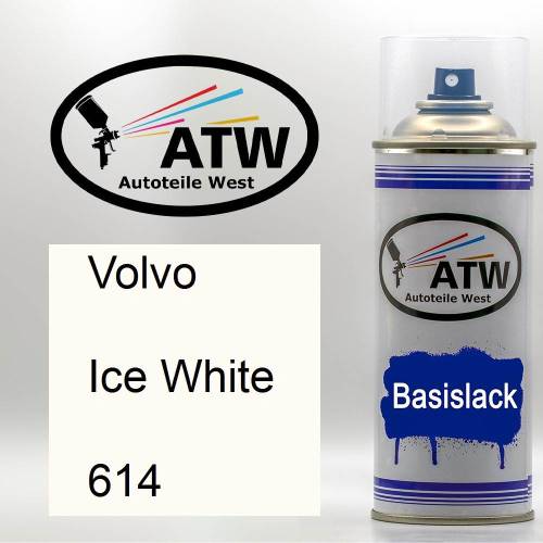 Volvo, Ice White, 614: 400ml Sprühdose, von ATW Autoteile West.
